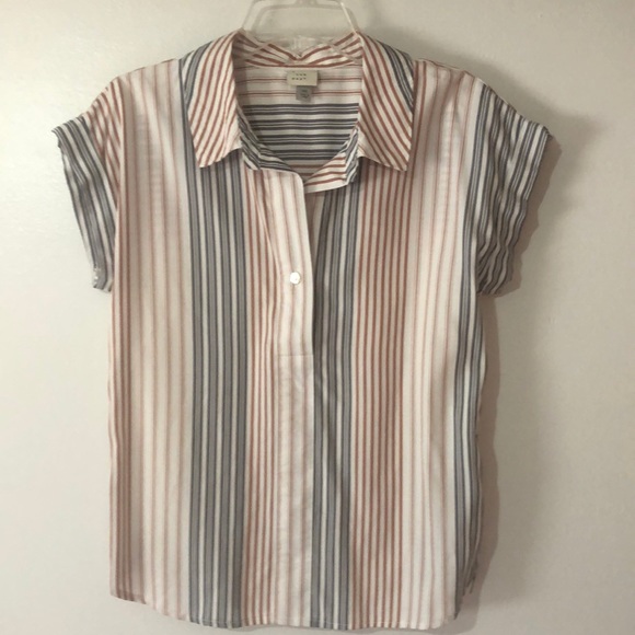 a new day Tops - 3/$15 SALE A-New Day Short Sleeve Gray, Cream, Brown Shirt